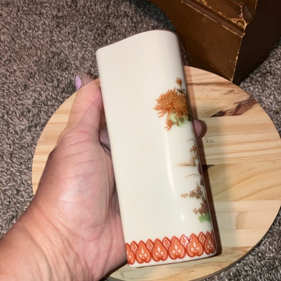 SHIBATA Japan Heart Shape Vase Birds & Flowers 6” Tall Colorful VINTAGE - Picture 4 of 7